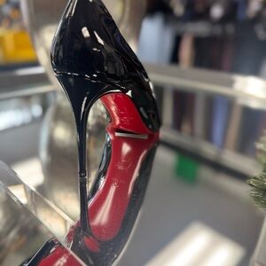 Christian Louboutin Glossy Black and Red Heels